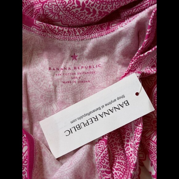 New Banana Republic Tank Top Small Womens Pink Paisley Print Sleeveless Fitted - Picture 5 of 6